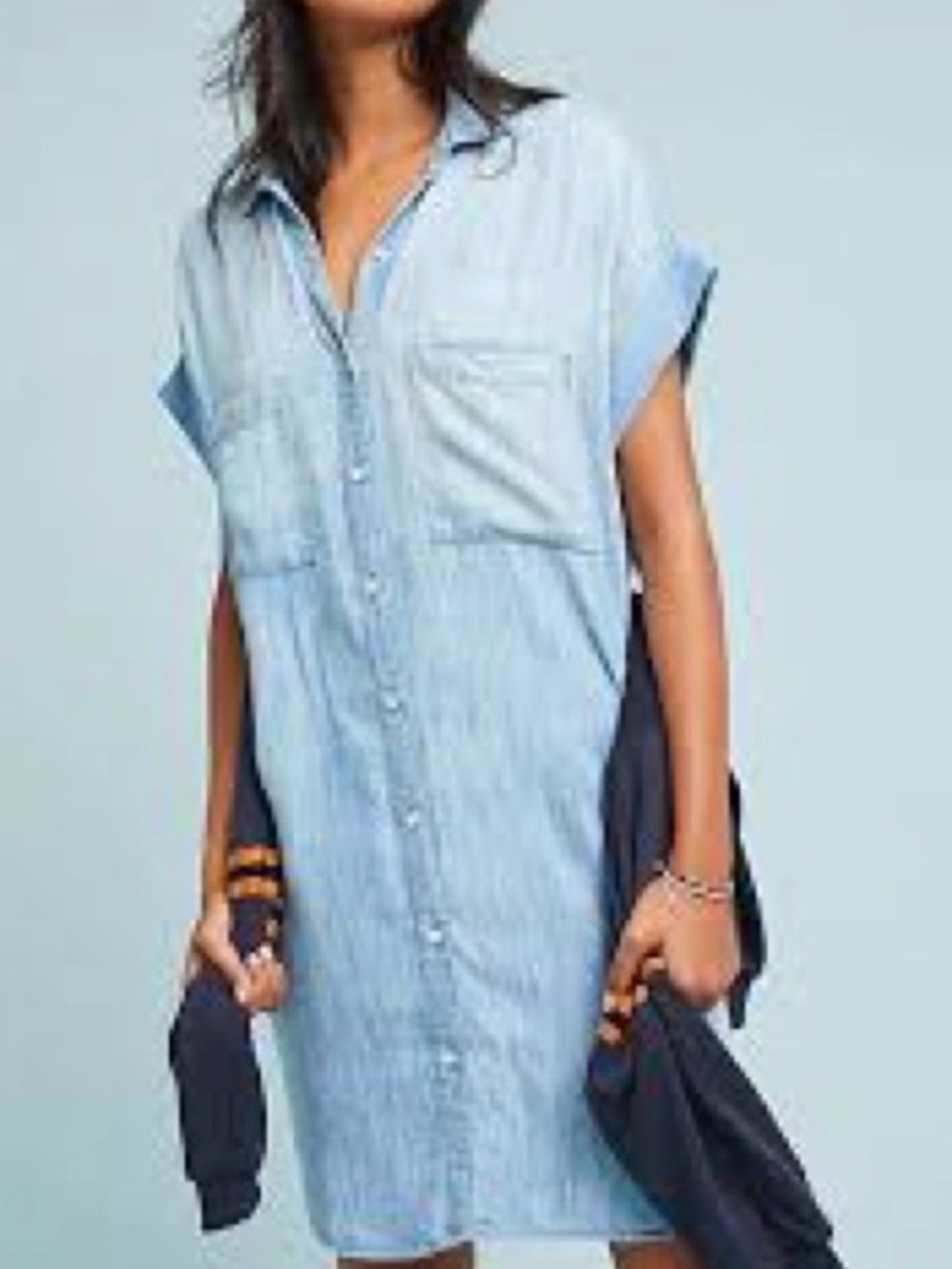 Anthropologie Cloth & Stone Light Blue Denim Dress
